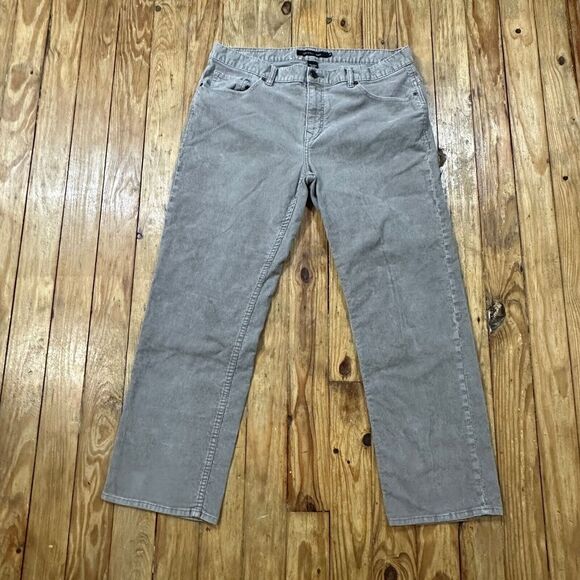 Calvin Klein Corduroy Pants Mens 38x30 Grey Chino Stretch Straight‎ Baggy Y2K - Picture 1 of 11